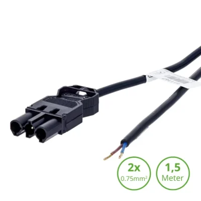 Wieland aansluitsnoer GST18 male 1,5m 2x0,75mm